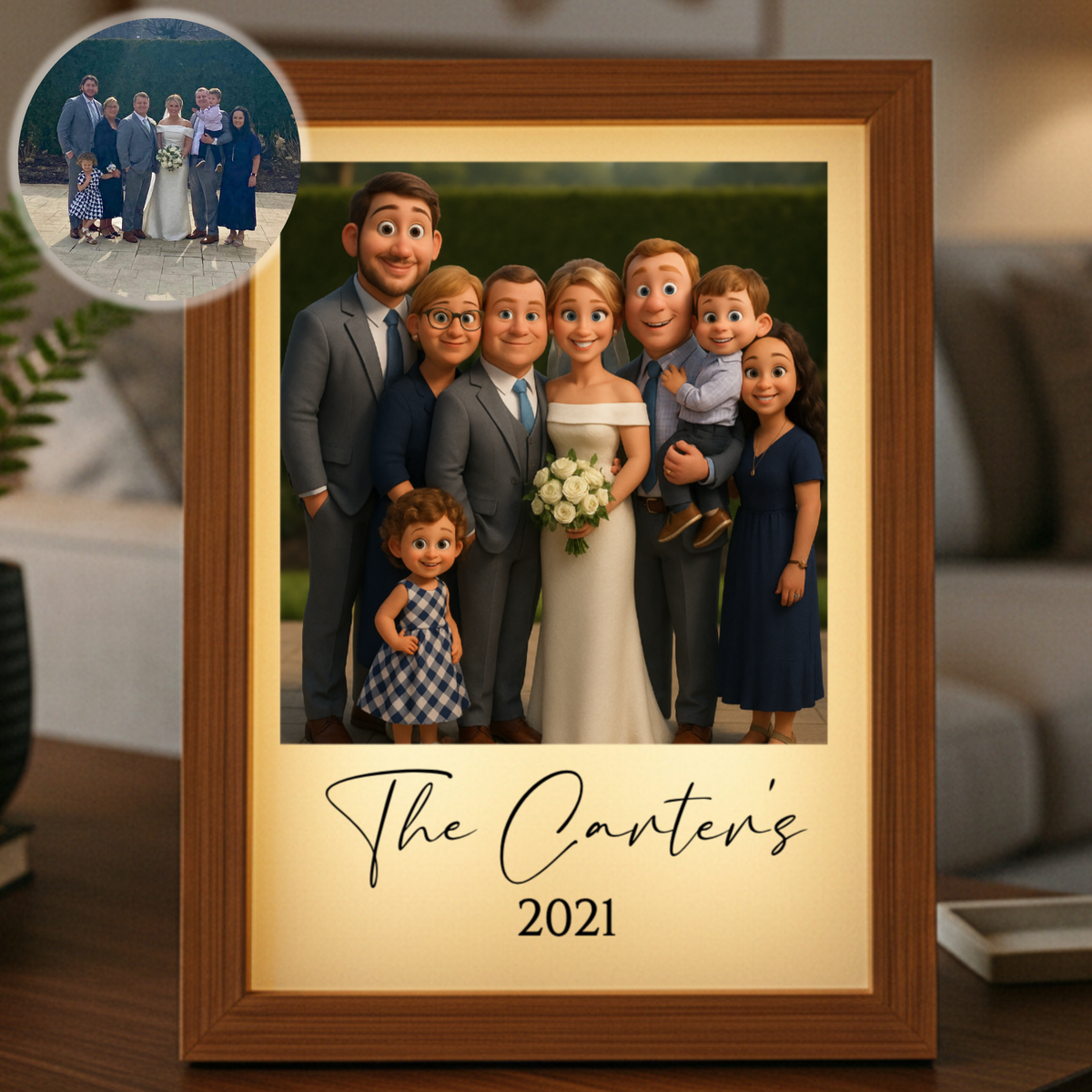 father of the bride animated family photo frame gift