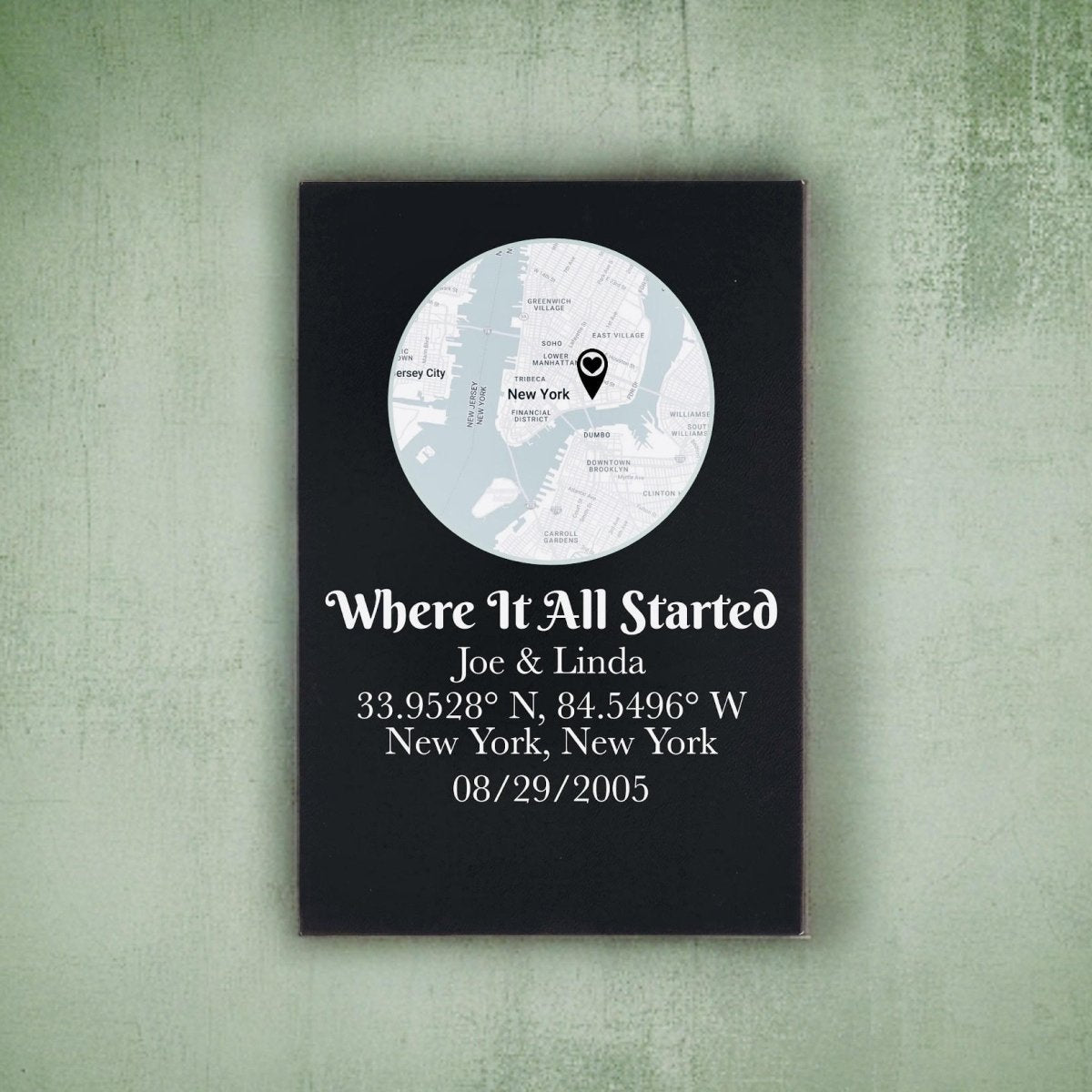 Anniversary Love&#39;s Starting Point Sign by Groovy Groomsmen Gifts