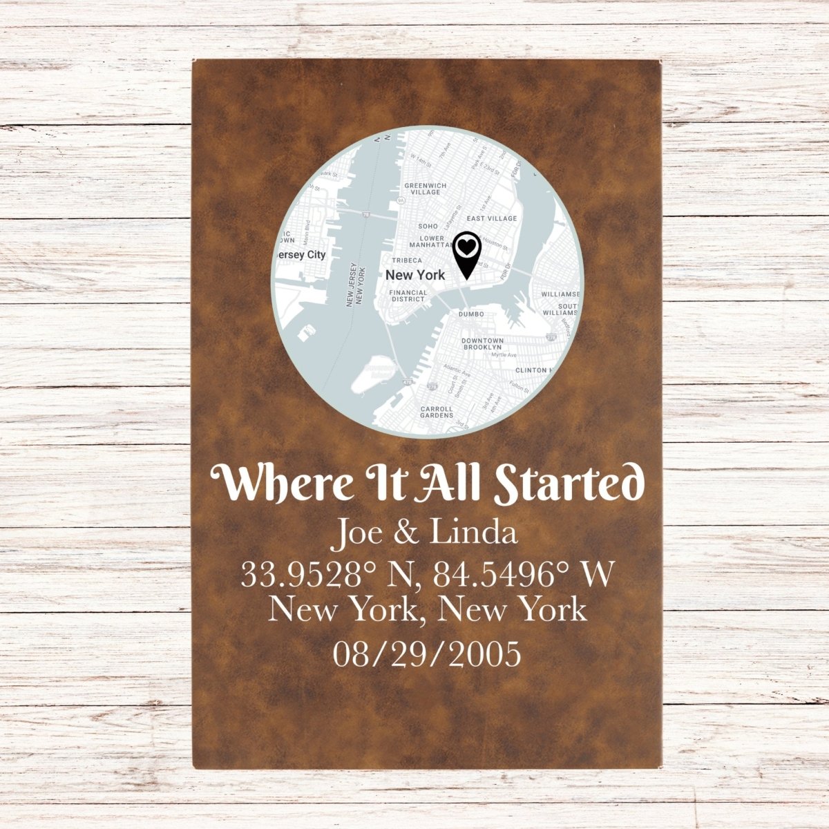 Anniversary Love&#39;s Starting Point Sign by Groovy Groomsmen Gifts