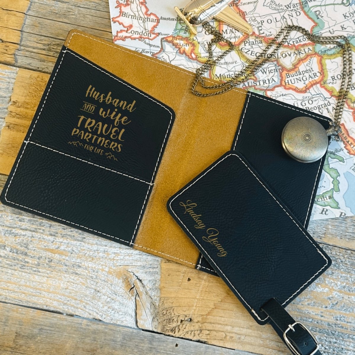 Bags &amp; Luggage - Women&#39;s Bags - Wallets Travel Partners For Life Set by Groovy Groomsmen Gifts