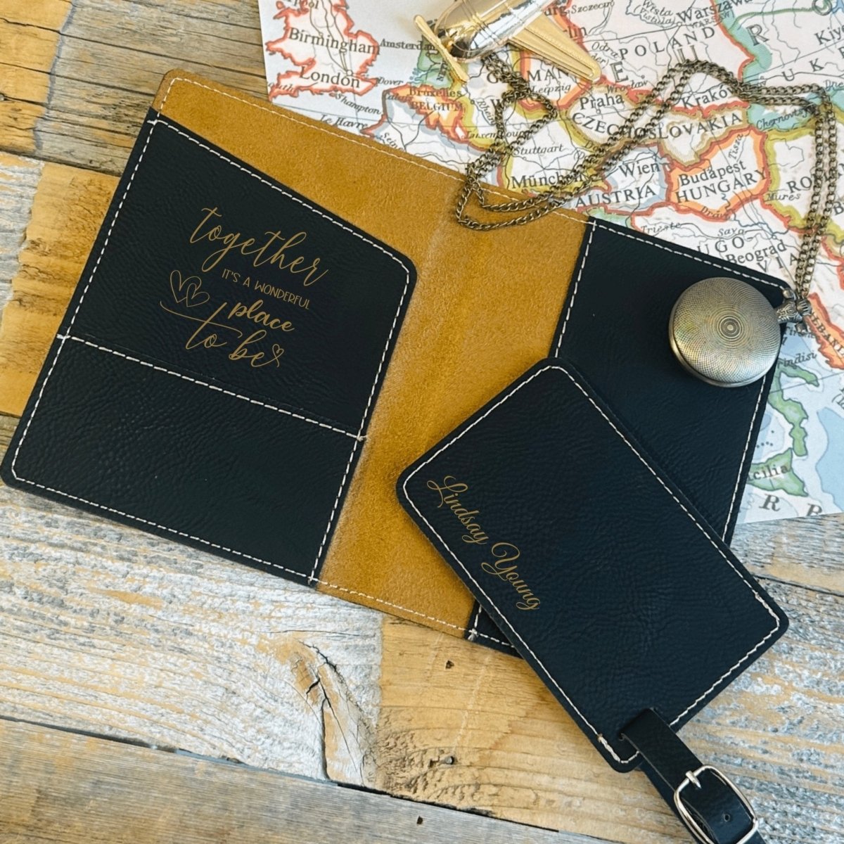 Bags &amp; Luggage - Women&#39;s Bags - Wallets Travel Partners For Life Set by Groovy Groomsmen Gifts