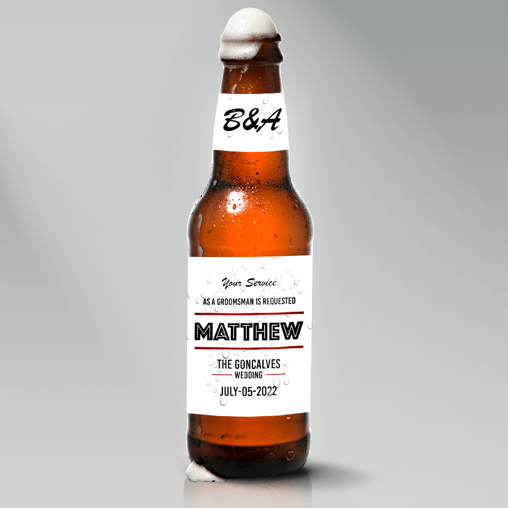 Unique Personalized Groomsman - Beer Label Customized Gifts for Men by Groovy Guy