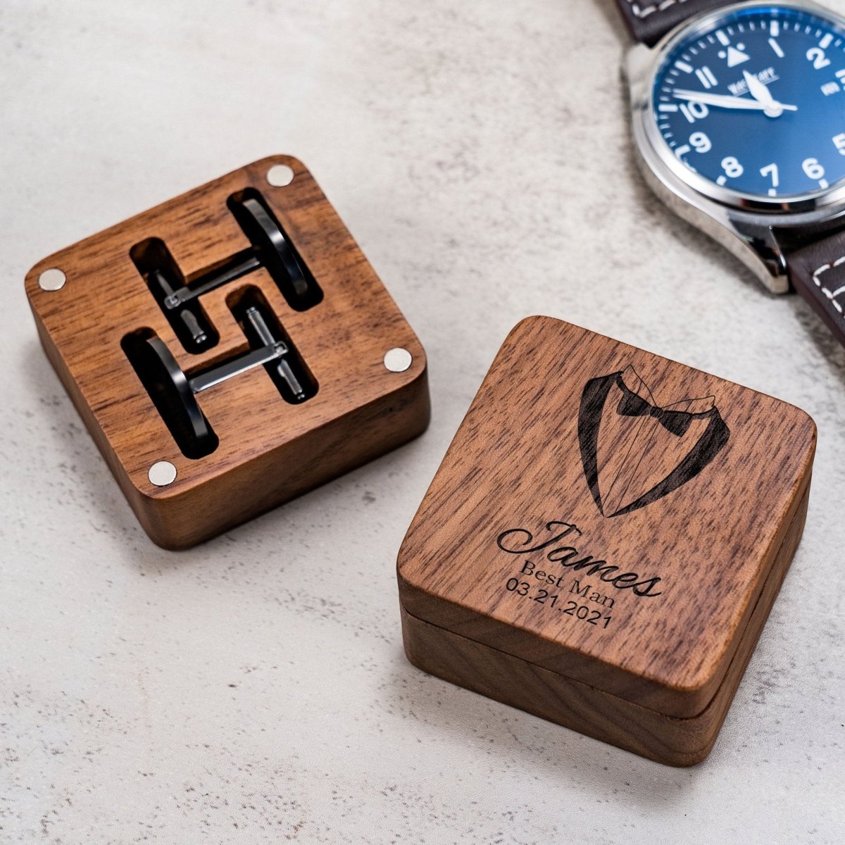 cufflinks Classic Cufflinks &amp; Keepsake Box by Groovy Groomsmen Gifts