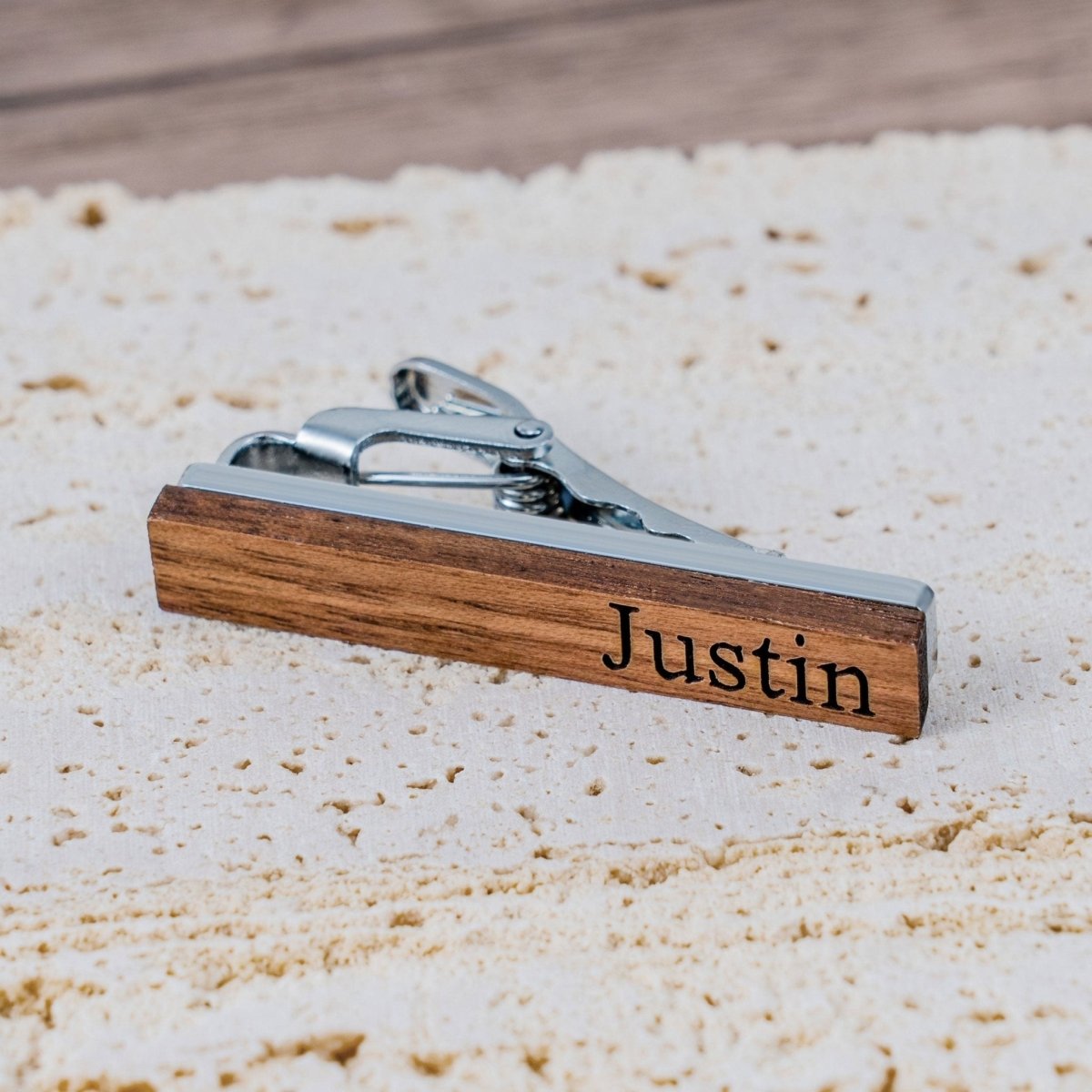 cufflinks Engraved Timber Ties Cufflinks &amp; Tie Bar Set by Groovy Groomsmen Gifts