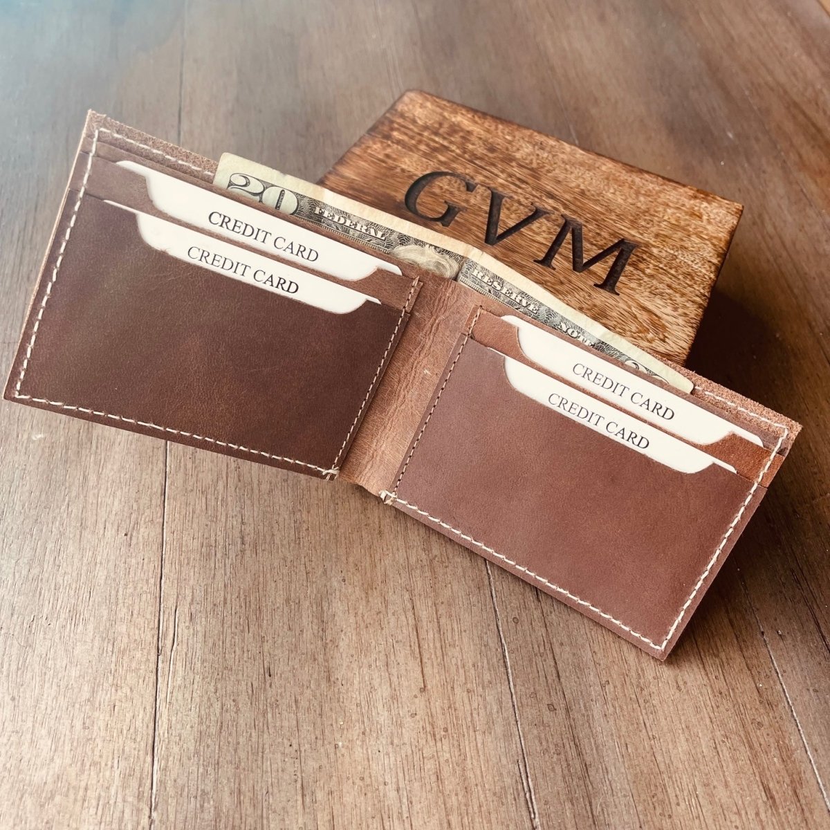 Unique Personalized Leather Bucks In a Box Custom Wallet Customized Wallet Gifts for Men by Groovy Guy