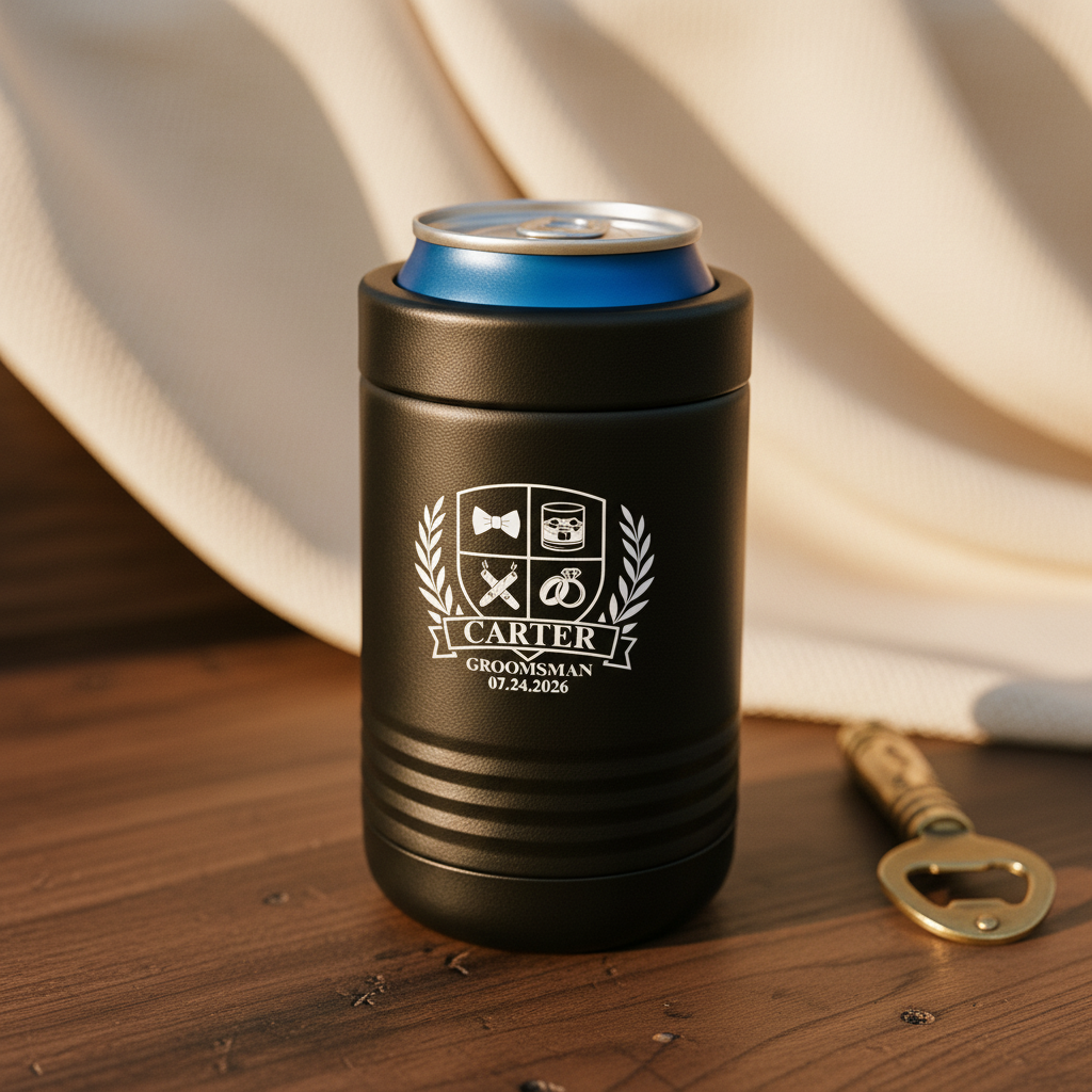 Wedding Crest Personalized Can Cooler