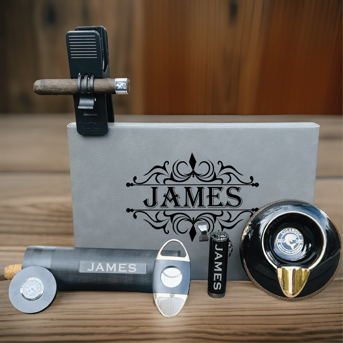 Unique Personalized Deluxe Cigar Gift Set Customized Cigar Gifts for Men by Groovy Guy