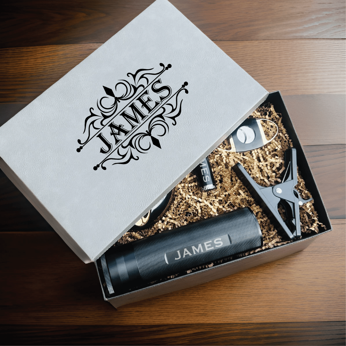 Unique Personalized Deluxe Cigar Gift Set Customized Cigar Gifts for Men by Groovy Guy