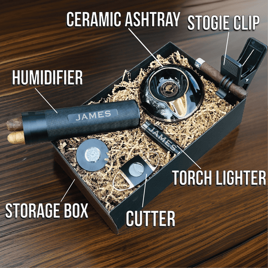 Deluxe Cigar Gift Set - Personalized, Complete Kit for Cigar Lovers