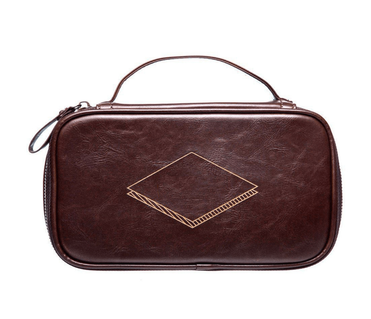 Unique Personalized Leather Shaving Bag Customized Personalized Toiletry Bag Gifts for Men by Groovy Guy