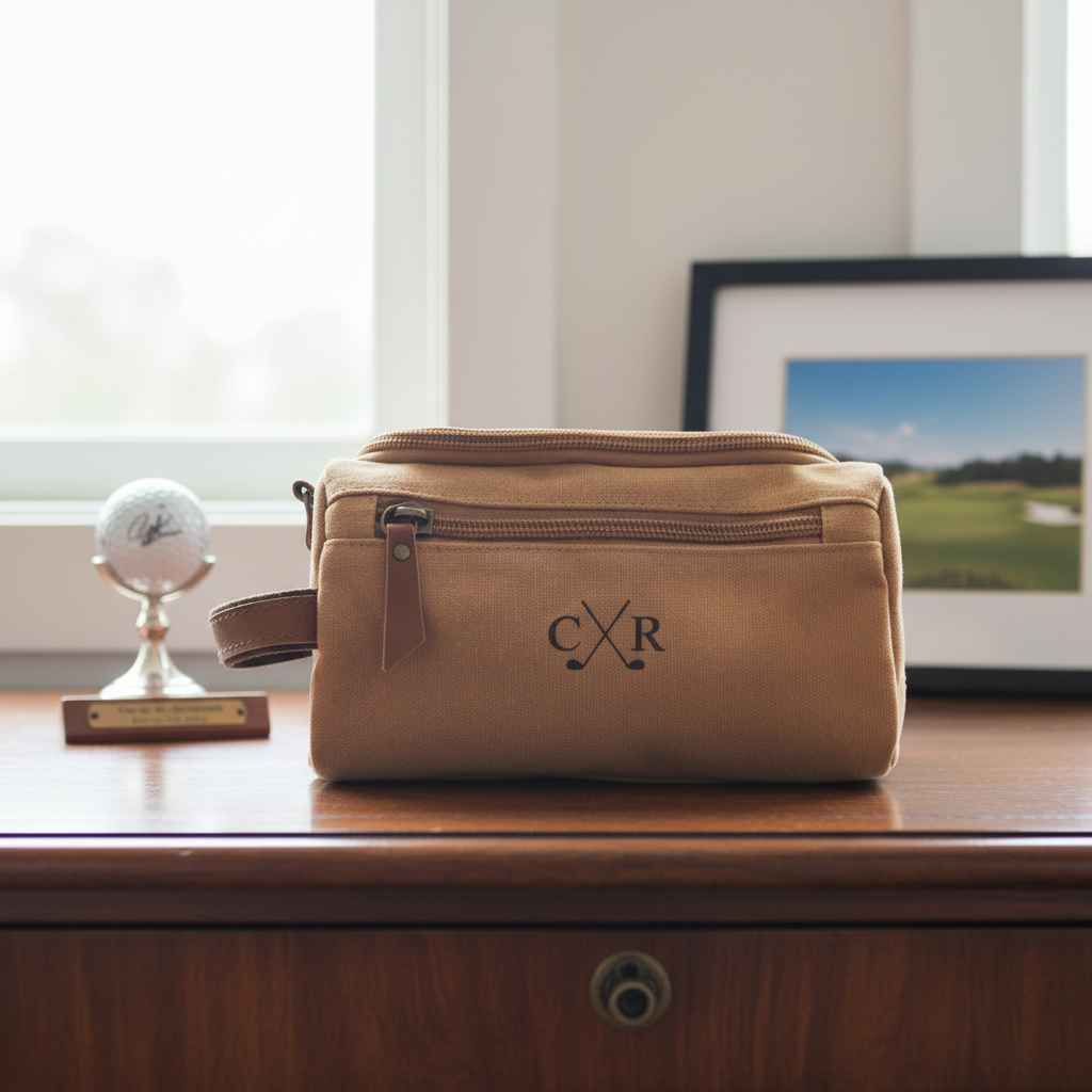 Crossed Golf Club Toiletry Bag
