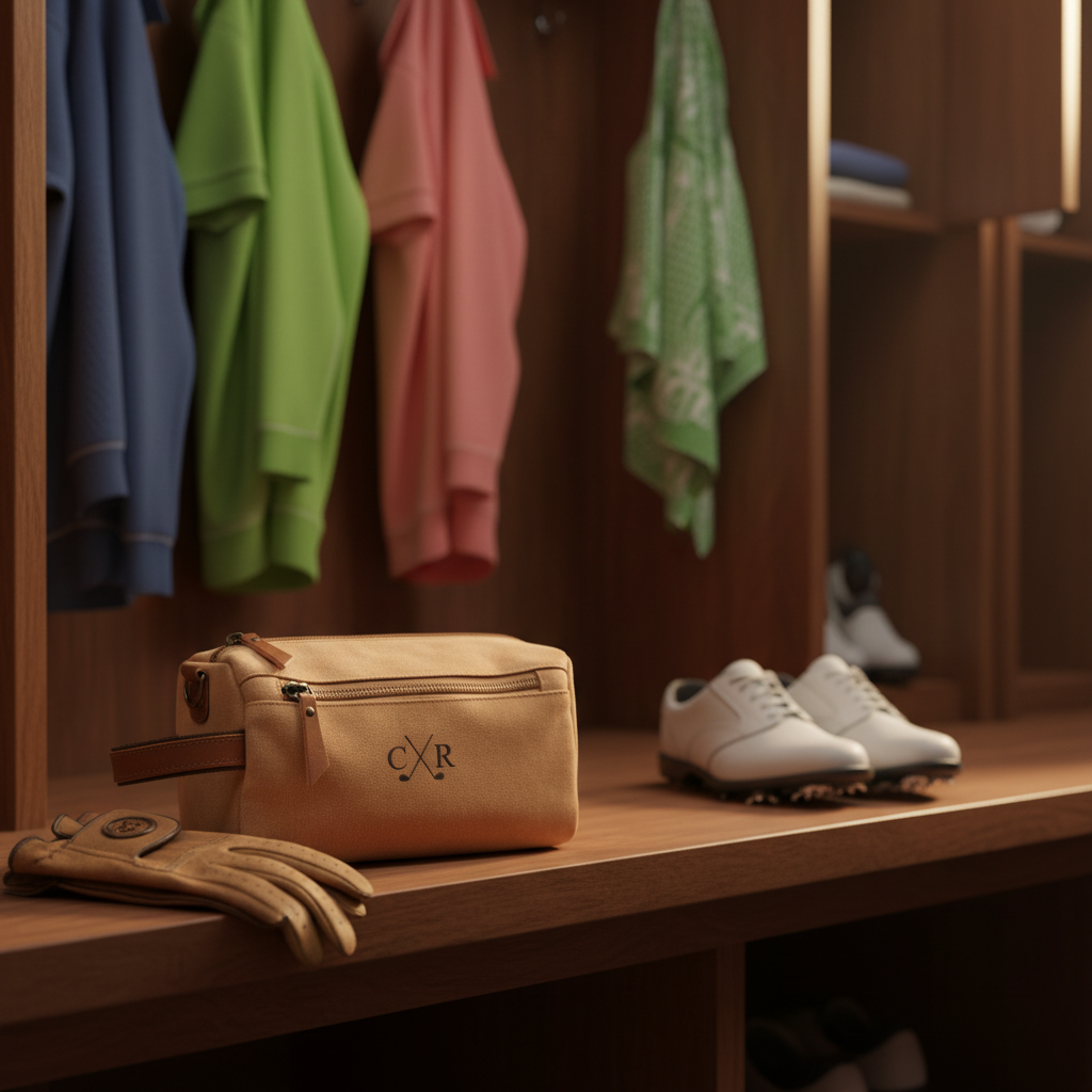 Crossed Golf Club Toiletry Bag
