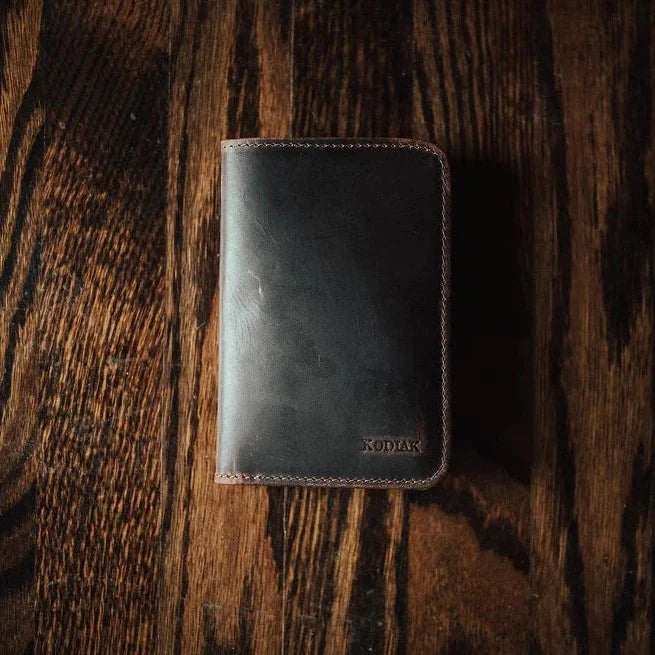Unique Personalized Buffalo Leather Passport Wallet Customized Gifts for Men by Groovy Guy
