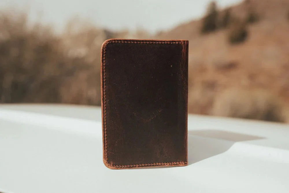 Unique Personalized Buffalo Leather Passport Wallet Customized Gifts for Men by Groovy Guy