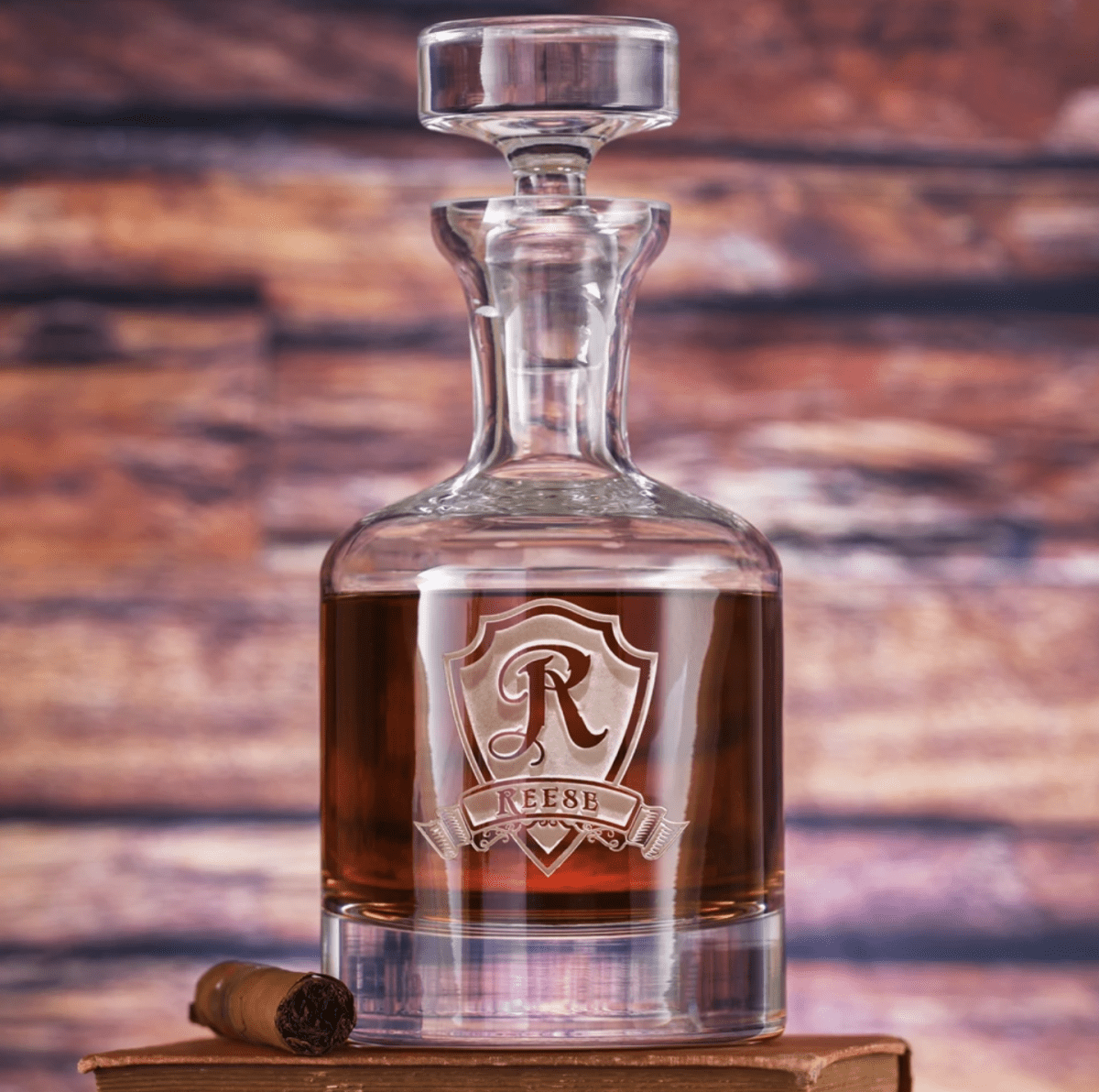 Sand Engraved Whiskey Decanter