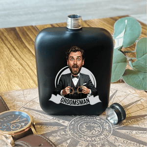 Flask Groomsmen Grins Flask by Groovy Groomsmen Gifts