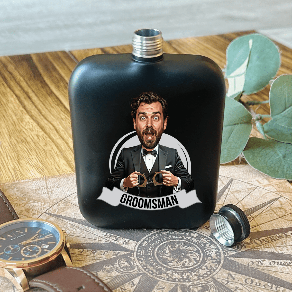 Flask Groomsmen Grins Flask by Groovy Groomsmen Gifts