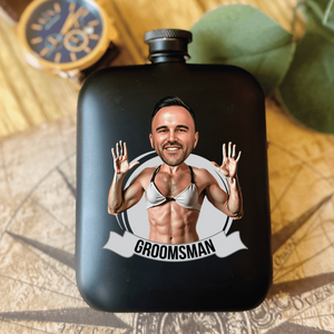 Funny groomsmen Flask by Groovy Groomsmen Gifts