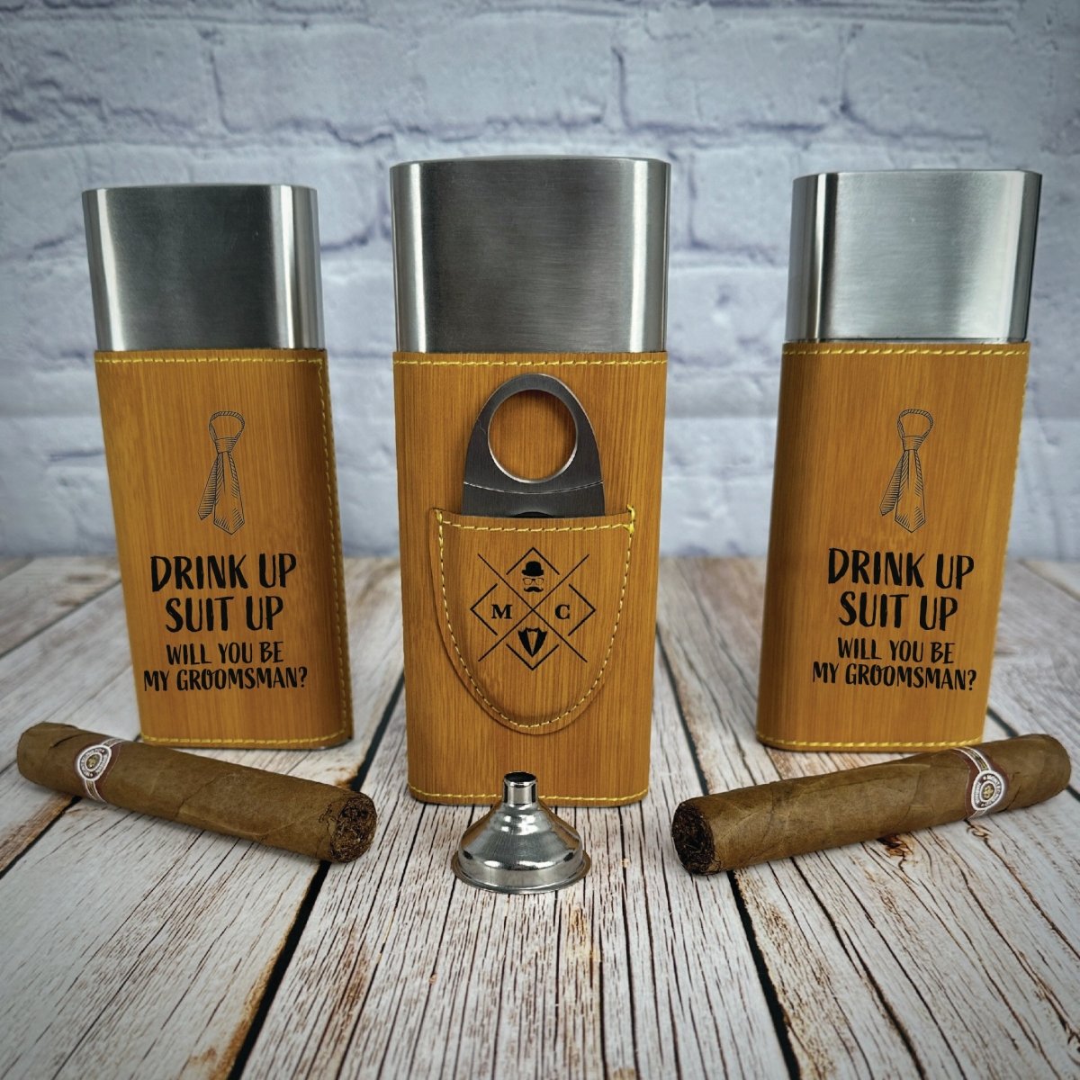 Unique Personalized Puff And Swig Groomsmen Proposal Customized Gifts for Men by Groovy Guy