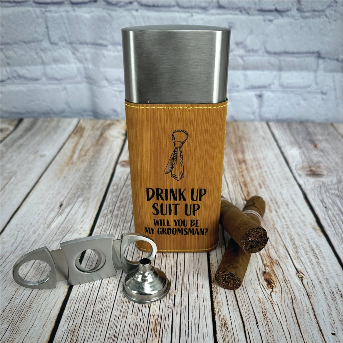 Unique Personalized Puff And Swig Groomsmen Proposal Customized Gifts for Men by Groovy Guy