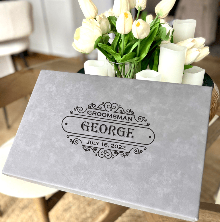 Unique Personalized Golden Groomsmen Gift Set Customized Whiskey Gifts for Men by Groovy Guy