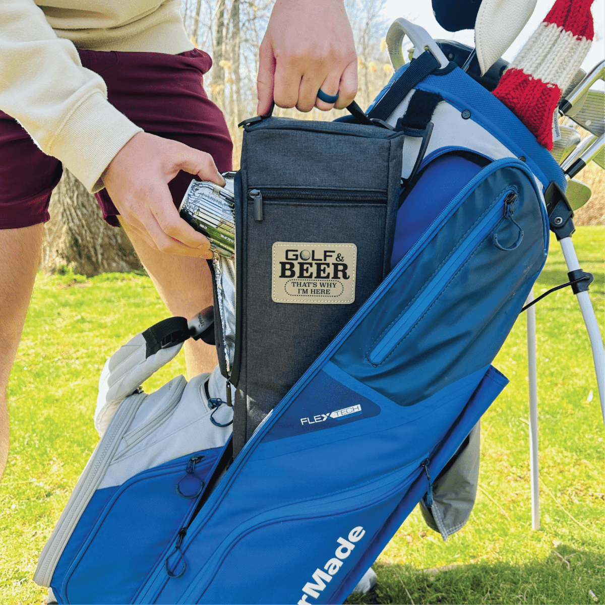 Golf &amp; Beer Is Why I&#39;m Here Cooler by Groovy Groomsmen Gifts