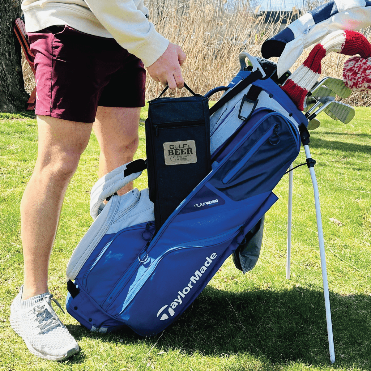 Personalized Golf &amp; Beer Is Why I&#39;m Here Cooler for Groomsmen, Customized Gifts for Weddings. Groovy Groomsmen Gifts