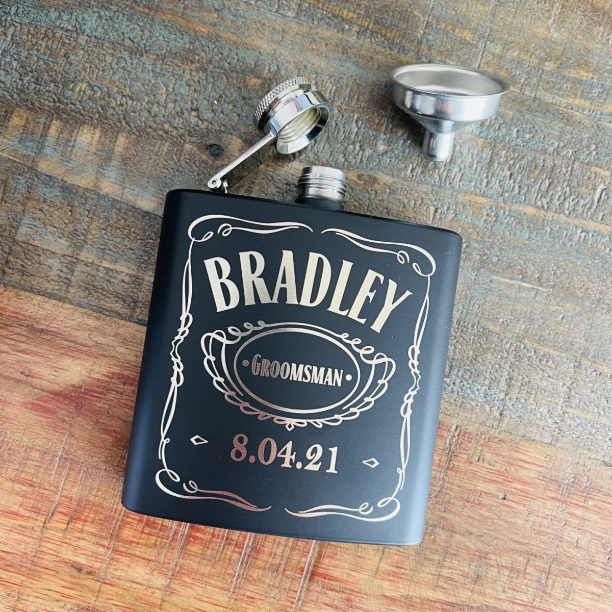 Groomsmen Flasks by Groovy Groomsmen Gifts