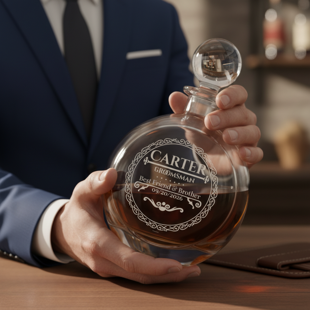 Classy Grooms Crew Decanter