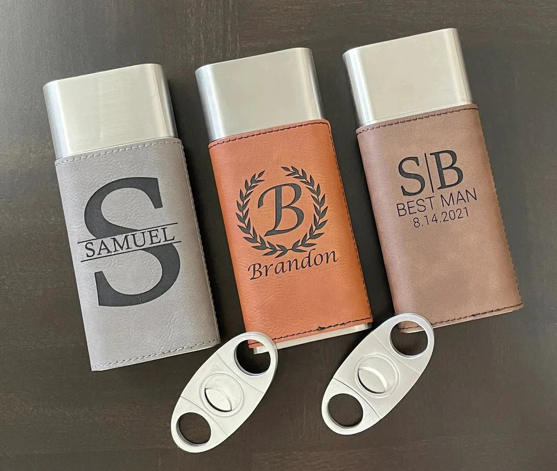 Unique Personalized Cigar Carry Along Customized Cigar Case Gifts for Men by Groovy Guy