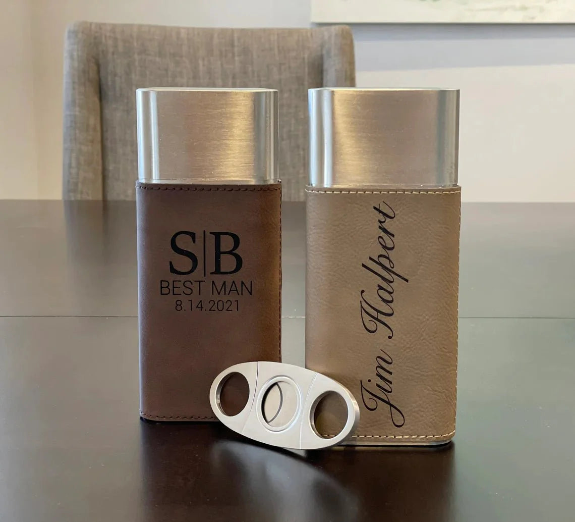 Unique Personalized Cigar Carry Along Customized Cigar Case Gifts for Men by Groovy Guy