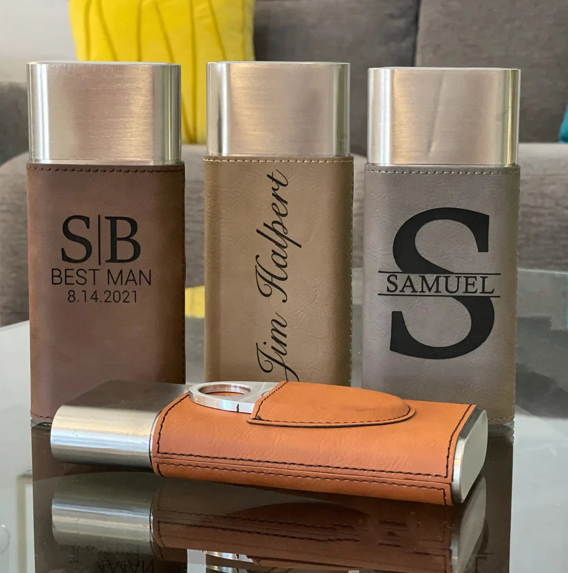 Unique Personalized Cigar Carry Along Customized Cigar Case Gifts for Men by Groovy Guy