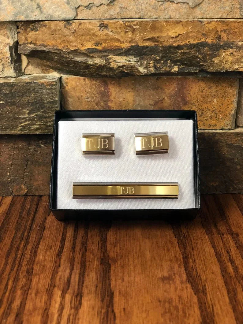 Unique Personalized Gold Links Customized Cuff Links Gifts for Men by Groovy Guy
