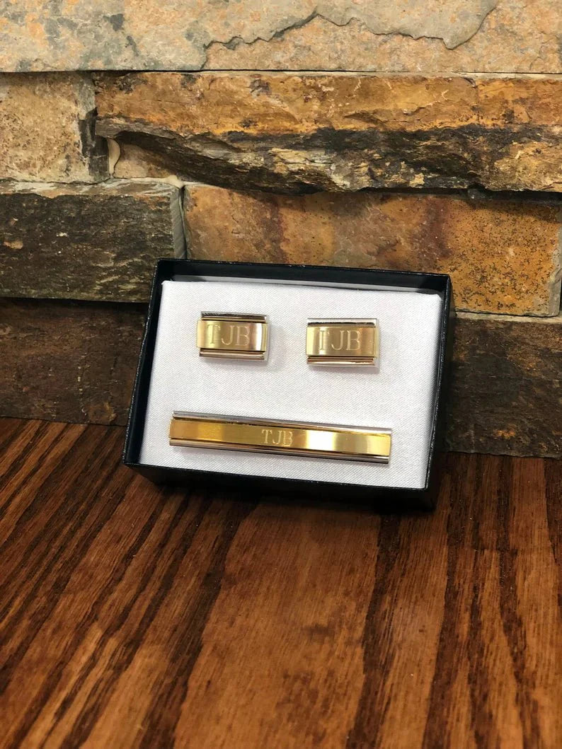 Unique Personalized Gold Links Customized Cuff Links Gifts for Men by Groovy Guy