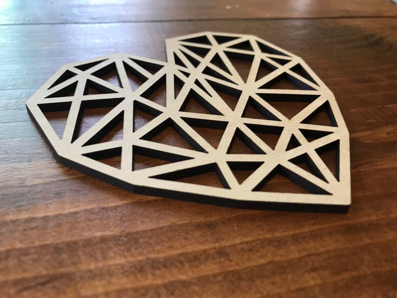 Geometric Heart Coasters