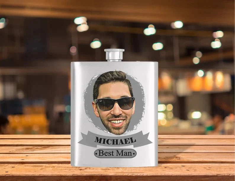Unique Personalized Caricature Flask Customized Gifts for Men by Groovy Guy