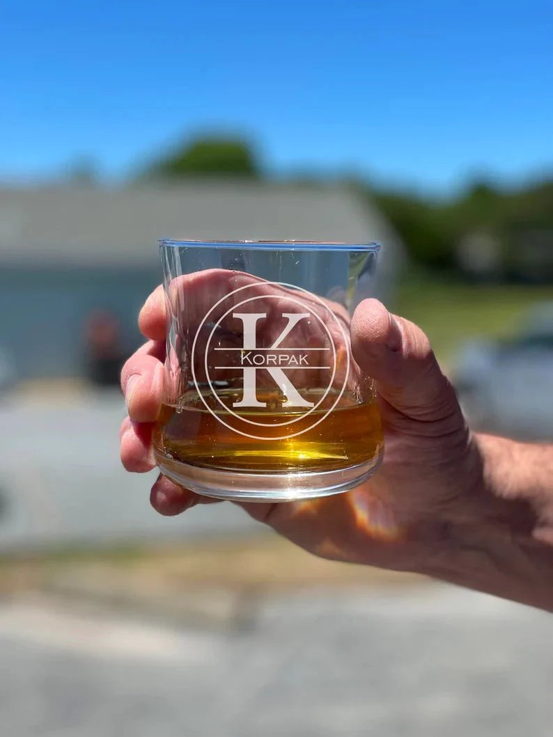 Unique Personalized Tipsy Rye Whiskey Glasses Customized Whiskey Glass Set Gifts for Men by Groovy Guy