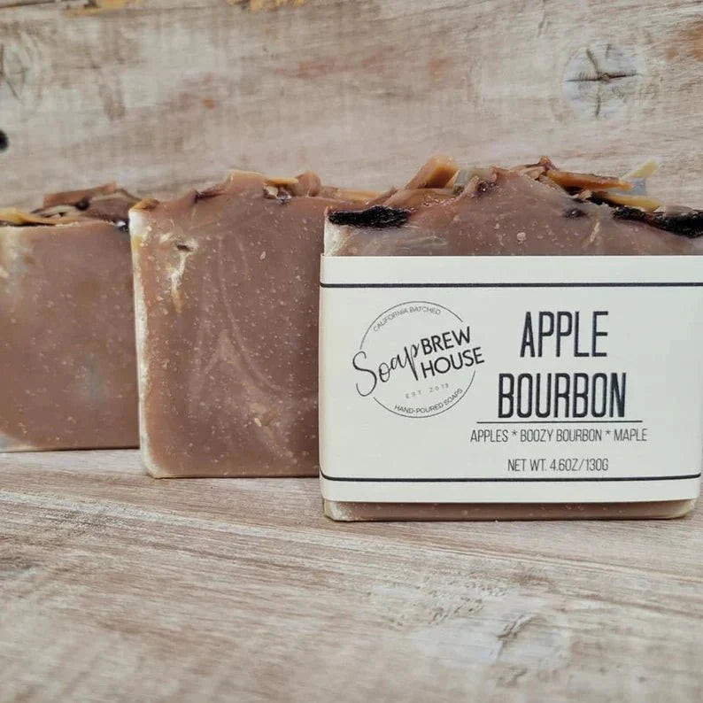 Unique Personalized Apple Bourbon Soap Customized Bar Soap Gifts for Men by Groovy Guy