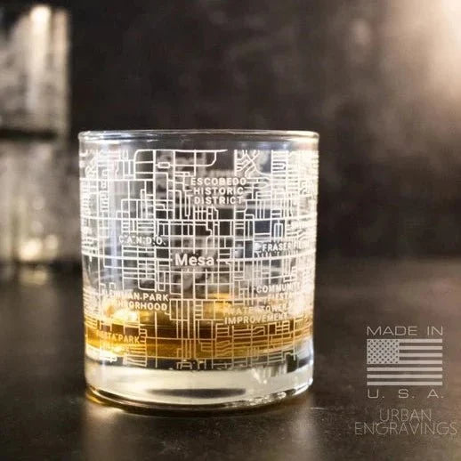 Unique Personalized City Map Rocks Glass Customized Whiskey Glass Gifts for Men by Groovy Guy