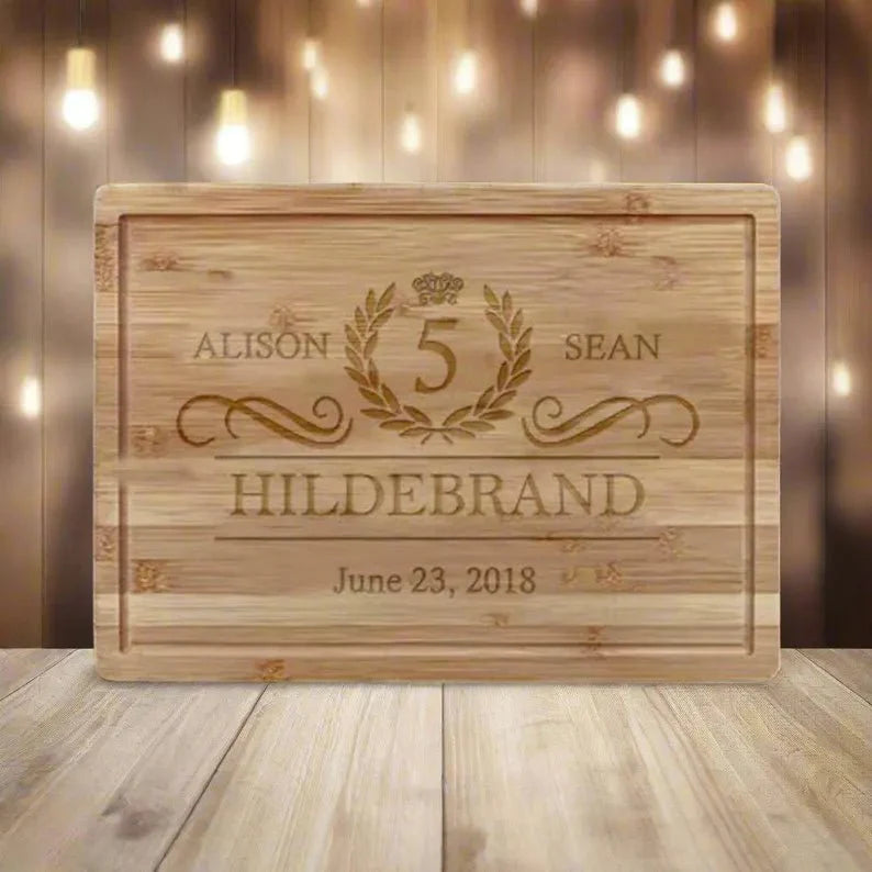 Unique Personalized Wooden Anniversary Cutting Board Customized Anniversary Gifts for Men by Groovy Guy