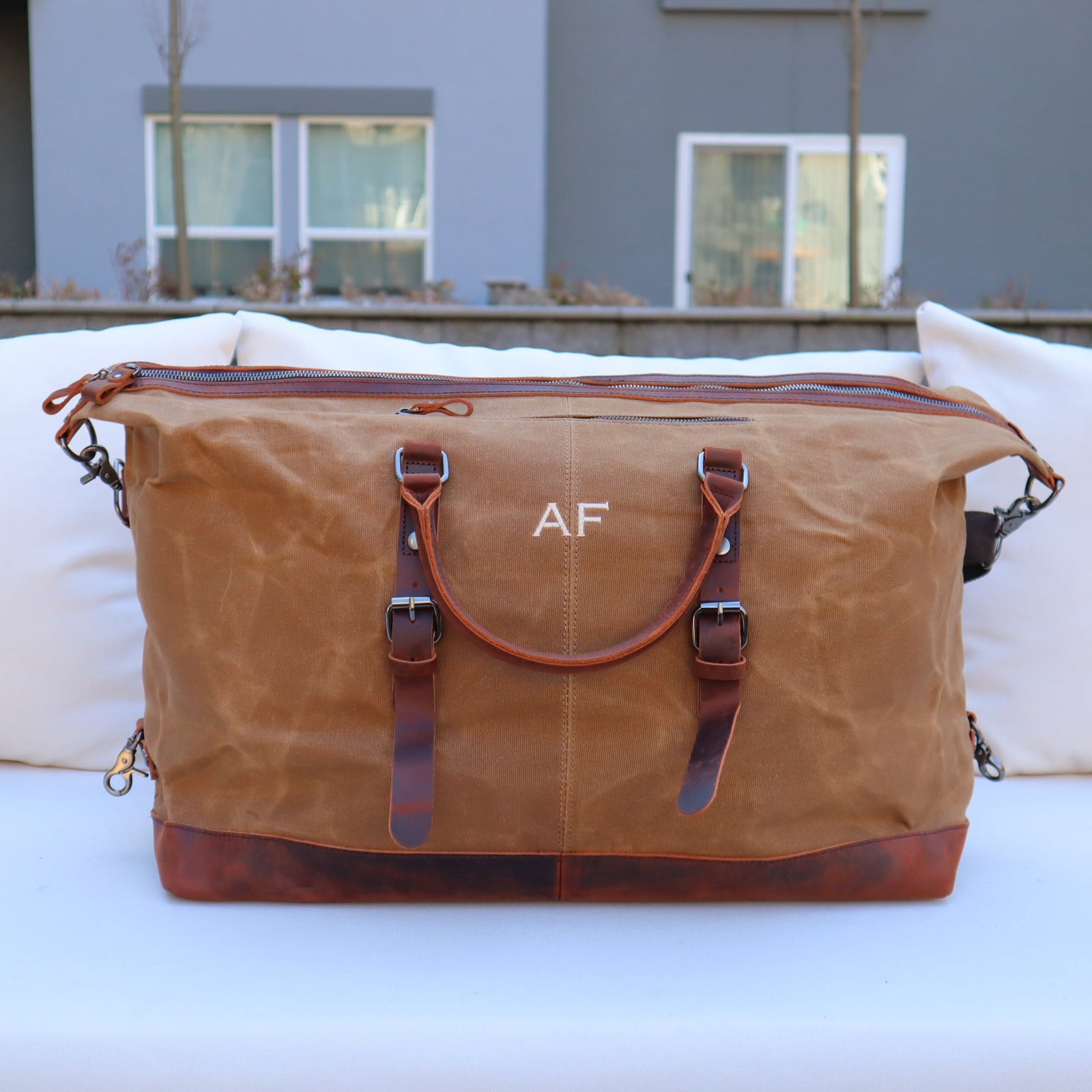 Heritage Hauler Monogrammed Waxed Canvas Bag