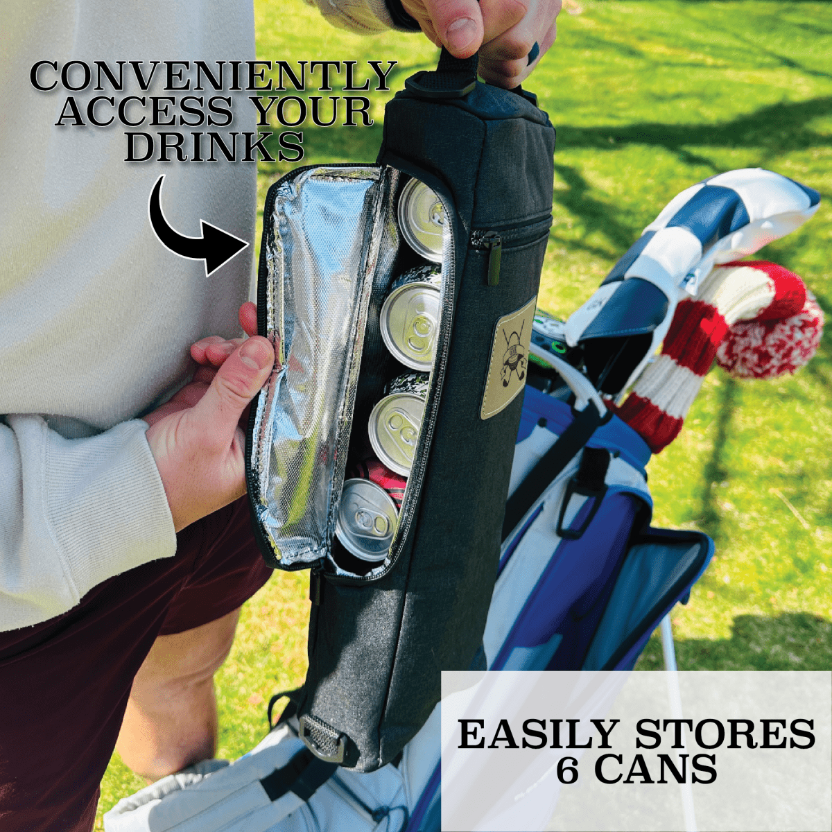 Unique Personalized Personalized Beer Cooler for Golf Bag Customized Golf Gifts for Men by Groovy Guy