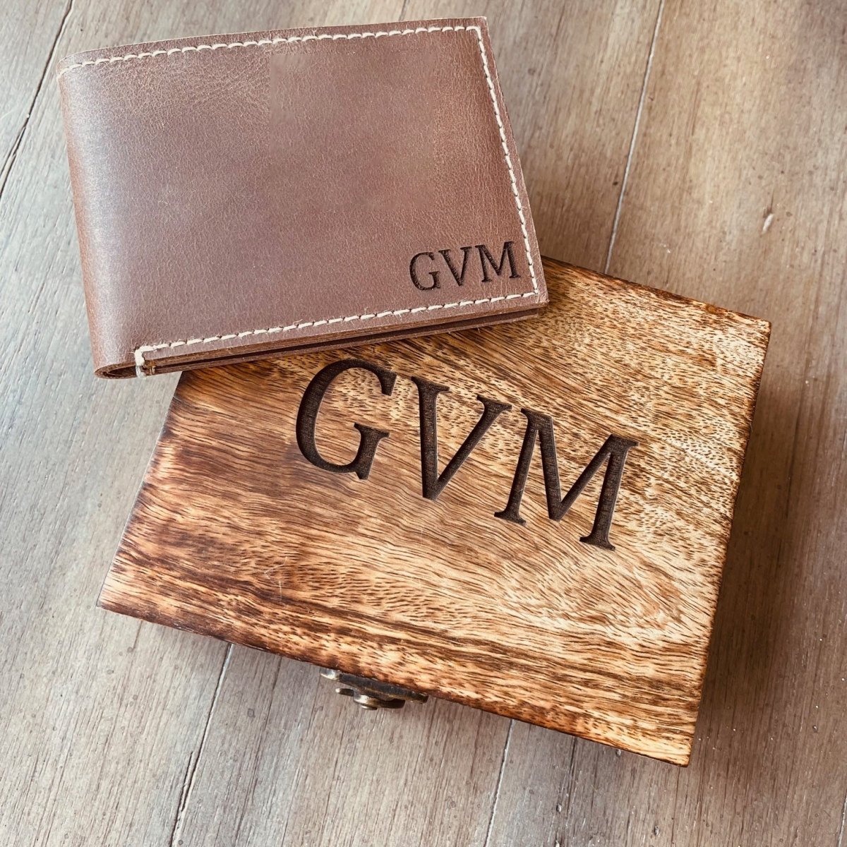 Unique Personalized Leather Bucks In a Box Custom Wallet Customized Wallet Gifts for Men by Groovy Guy