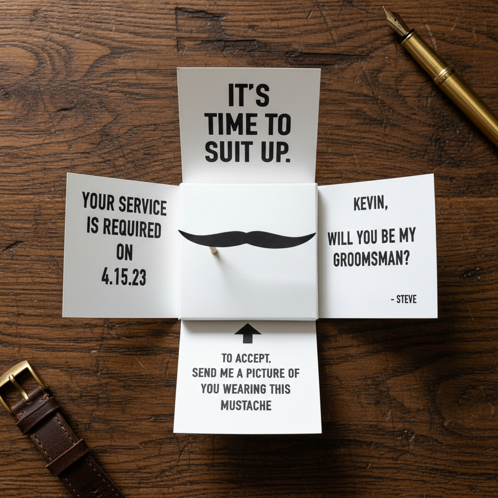 Mustache Groomsman Proposal Box