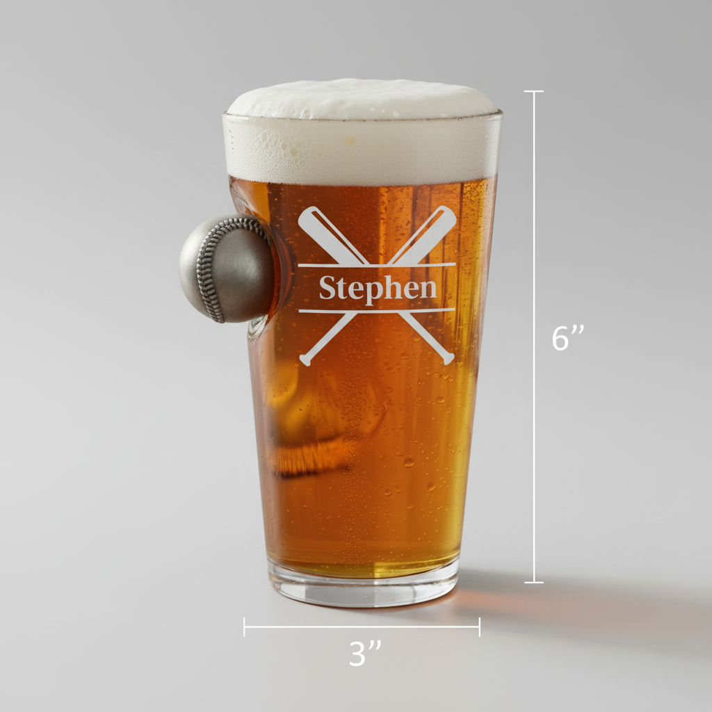 Diamond Dugout Personalized Pint Glass