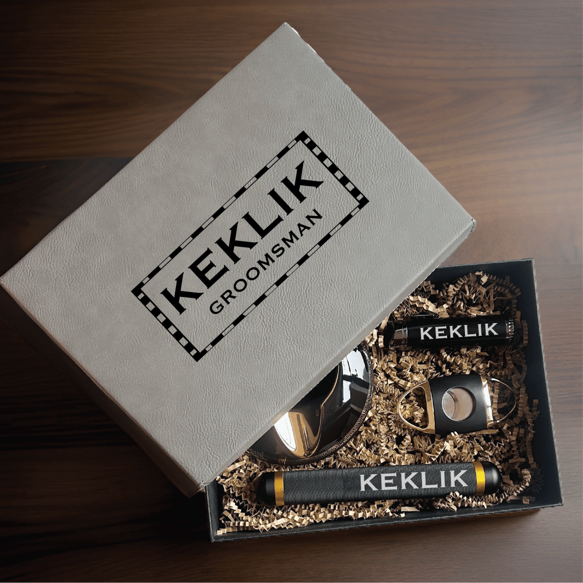 Unique Personalized Sir Stogie Set Customized Ashtray Gifts for Men by Groovy Guy