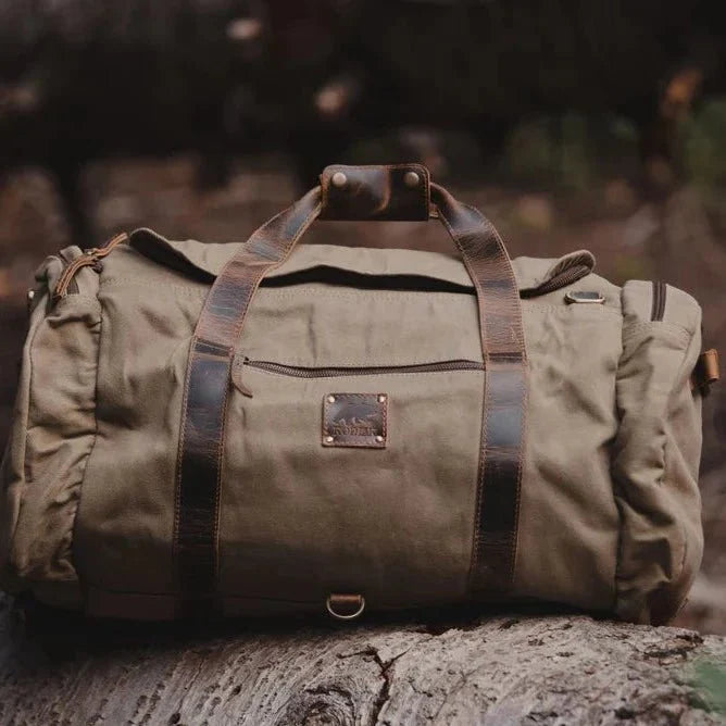 Unique Personalized Camping Canvas Duffel Customized Duffle Bag Gifts for Men by Groovy Guy