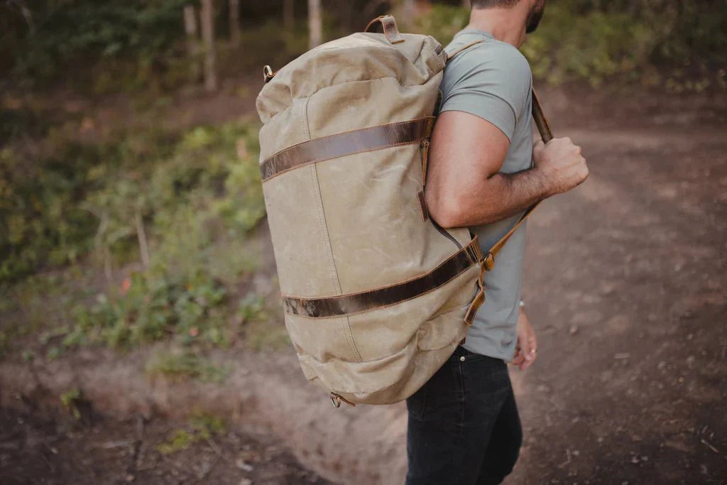 Unique Personalized Camping Canvas Duffel Customized Duffle Bag Gifts for Men by Groovy Guy