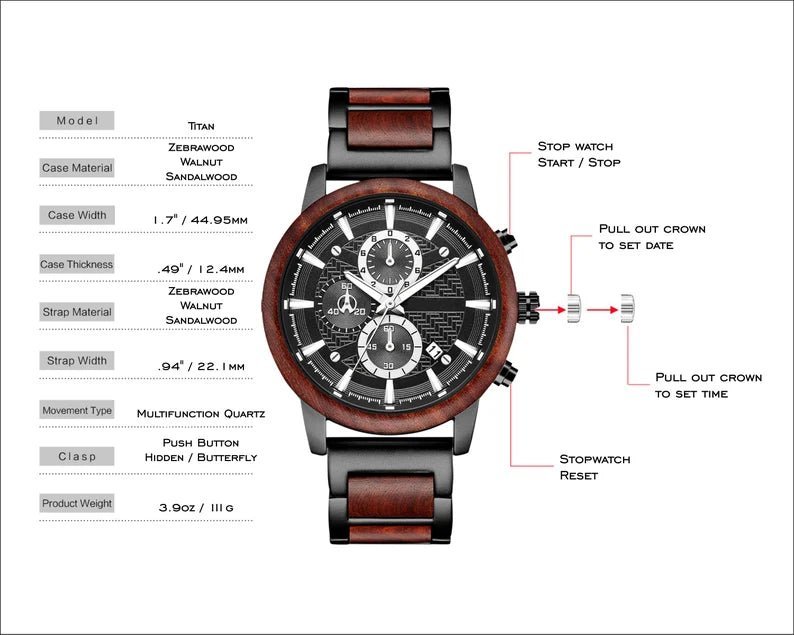 Watches Black Sandal Wood Watch by Groovy Groomsmen Gifts