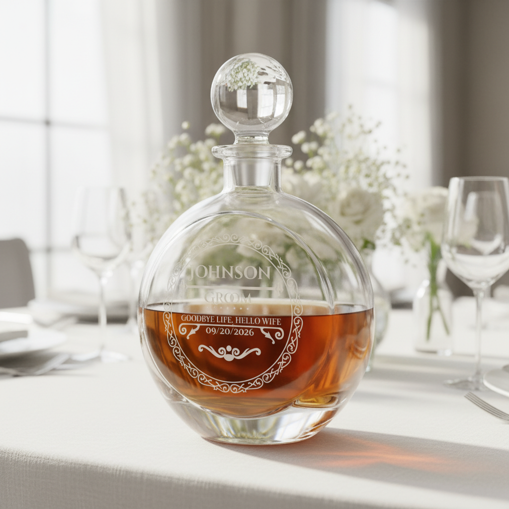Classy Grooms Crew Decanter